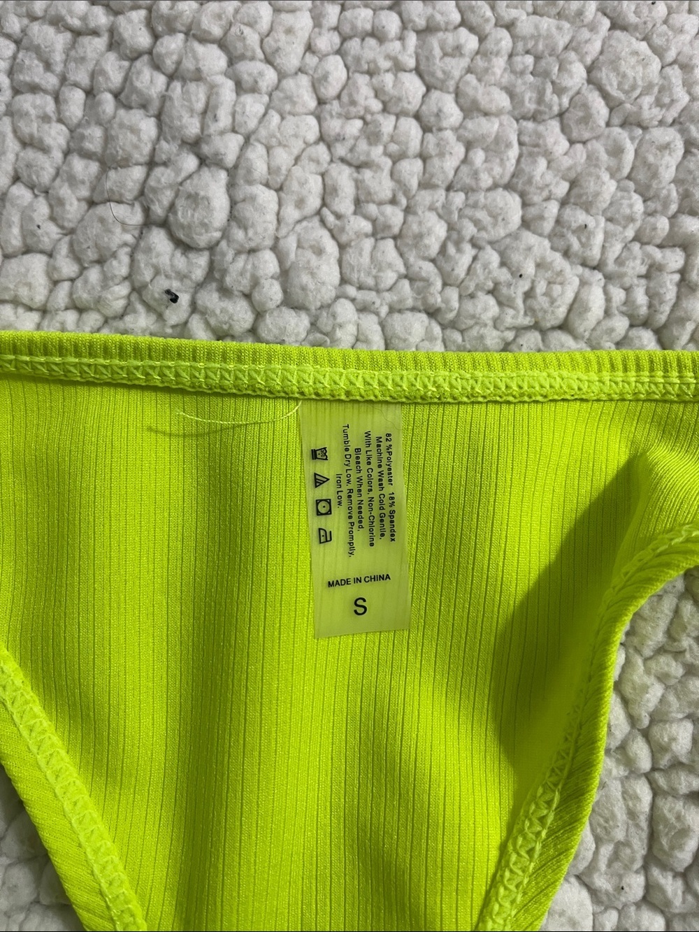 Neon Lime Ribbed Bikini Set - Picture 3 of 5